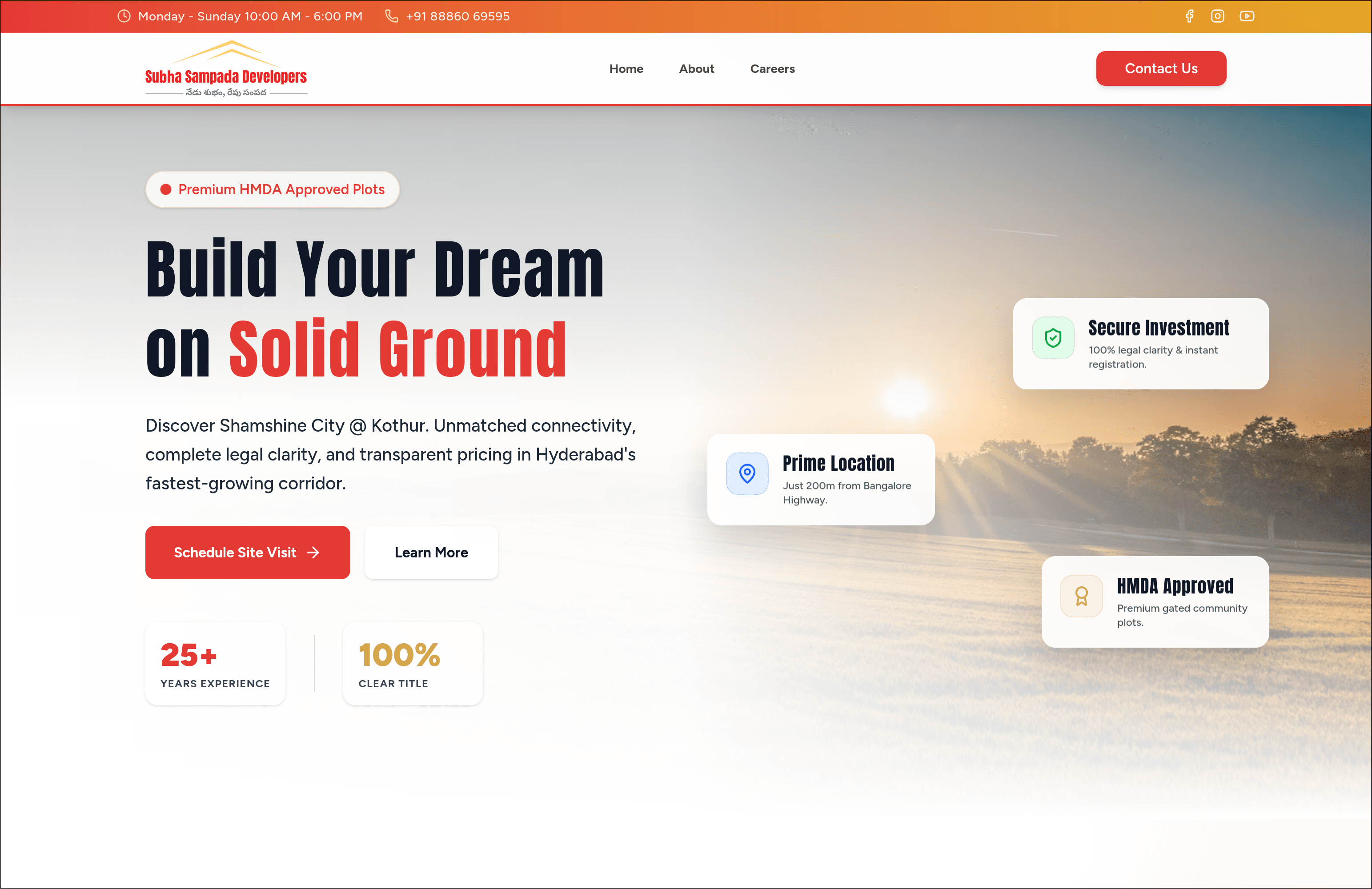 Subha Sampada - Real Estate Website screenshot